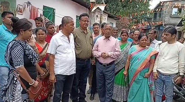 Mayor Goutam Deb reviews construction work of pucca house and health centre in Ward No. 18