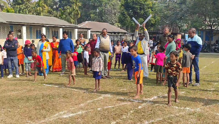 Annual sports competition organized at a school by Maniram Gram Panchayat of Naxalbari