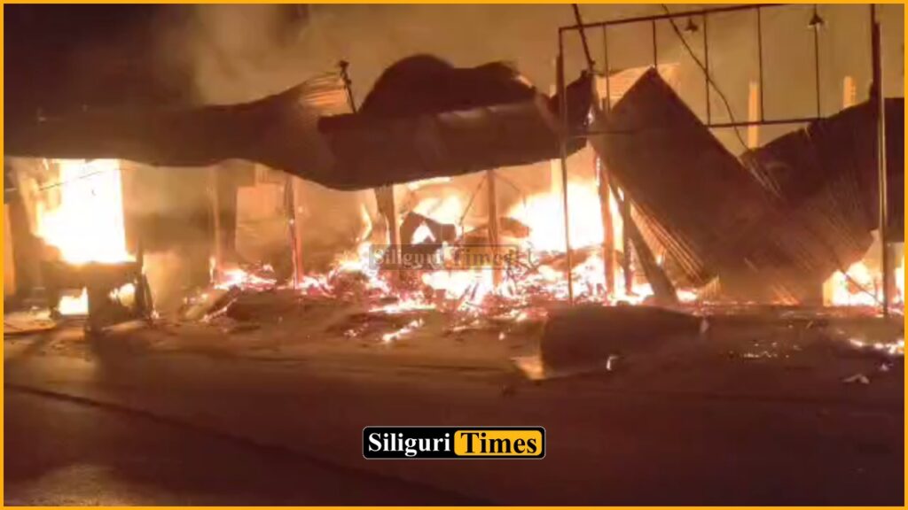 Major fire destroys 10 shops in Barobisha area on Assam-Bengal border
