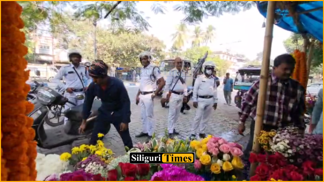 Traffic police launch drive to clear sidewalks on S.F. Road in Siliguri