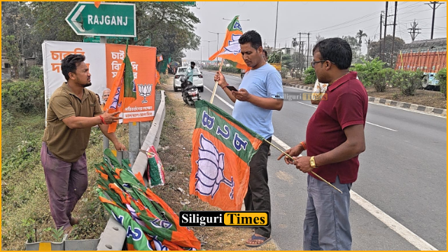BJP’s ‘Parivartan Yatra’ preparations intensify in Rajganj, areas decked with flags and banners