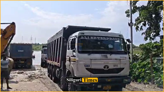 Alleged misuse of soil meant for government work triggers tension in Fulbari; locals stop dumpers and stage protest