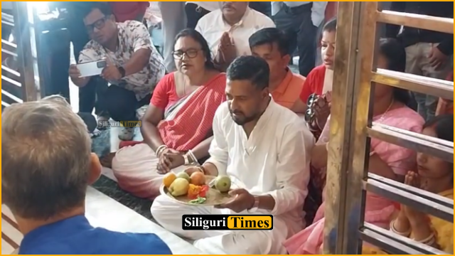 Shankar Ghosh offers prayers at temple in Siliguri a day ahead of vote counting