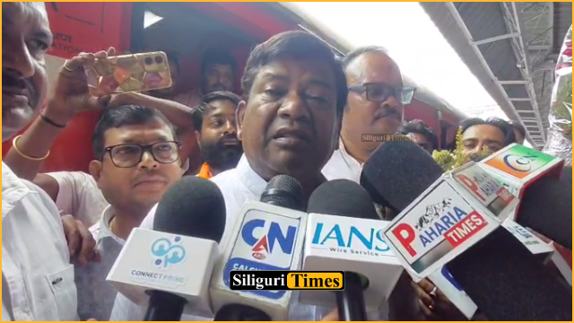 Speaker Rathindra Bose arrives in Siliguri, receives warm welcome by BJP workers