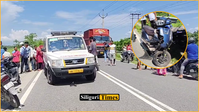 Scooty rider injured in collision with lorry on Fulbari Teesta Canal Road