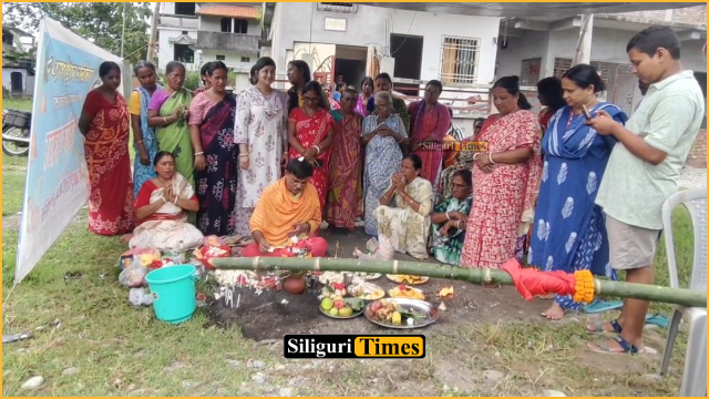 ‘Khutti Puja’ marks beginning of Durga Puja preparations by Mahila Samannay Samiti in Belakoba, Rajganj