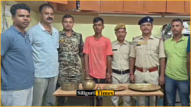 Thief arrested within hours of theft complaint in Naxalbari; stolen puja utensils recovered