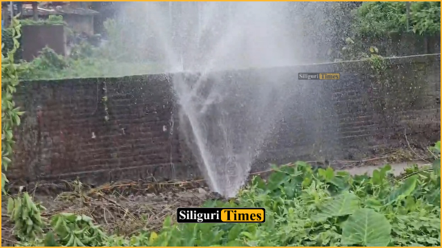 PHE water supply pipeline bursts in Fulbari, water goes to waste