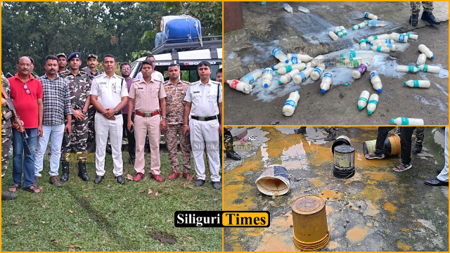 Police, Excise Department recover illicit country liquor and fermented wash in Rajganj