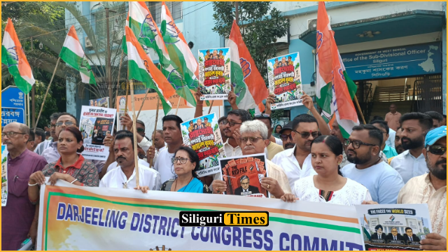 Darjeeling District Congress stages protest in Siliguri demanding CEC Gyanesh Kumar’s arrest
