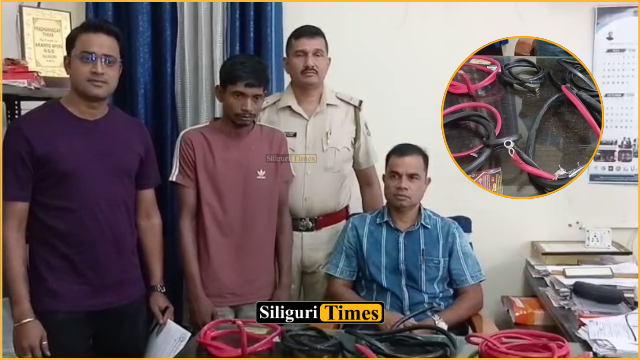 Man arrested in Siliguri for alleged copper wire theft from mobile tower; stolen wire recovered