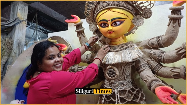 Behind Goddess Durga’s divine adornment, Siliguri artist Doyel Das Dey keeps a traditional craft alive